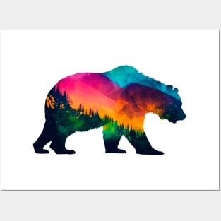 urso colorido Posters and Art